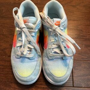 Nike Blue and Orange Sneakers with Classic Silhouette